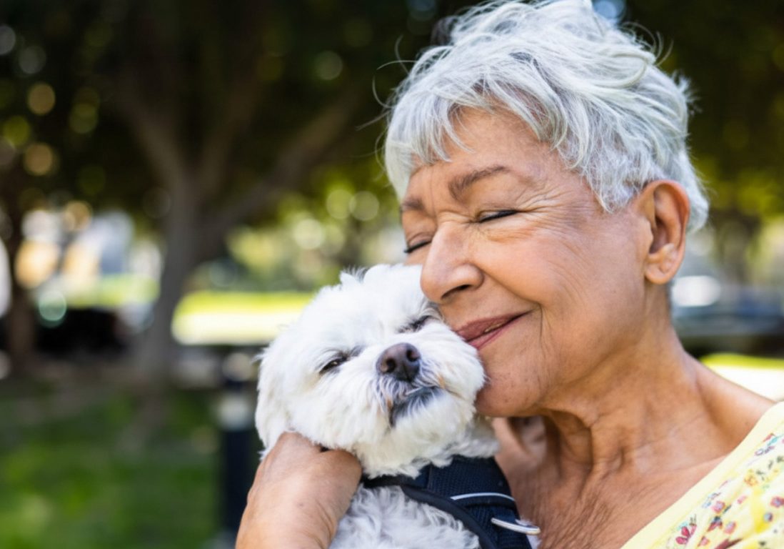 Lady with dog enhanced